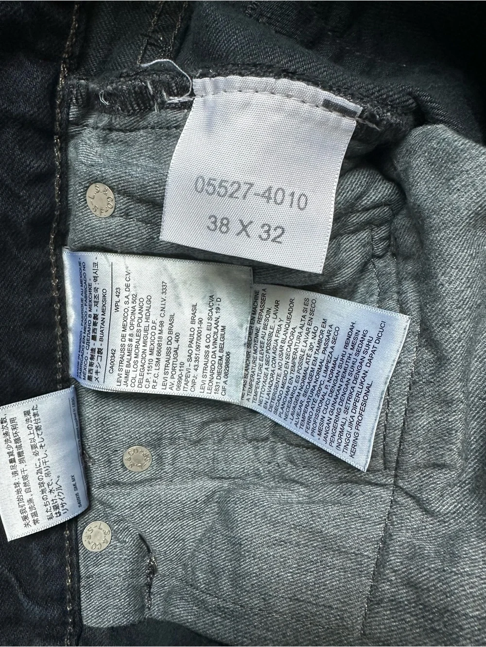 Levi's 501 Original Men’s Jeans 38x32 Dark Wash Raw Hem Button Fly Straight Leg